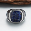 Men's stainless steel ring - back view showing Celtic knot engravings